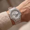 Protection Clear Silver Analog-Digital Watch