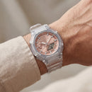 Transparent Analog-Digital Sports Watch with Rose Gold Dial