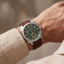 Emerald Green Chronograph Leather Strap Men’s Watch