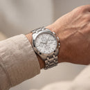 Classic White Dial -Style Chronograph Men’s Watch