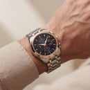 Luxury Black Dial Two-Tone Chronograph Watch for Men