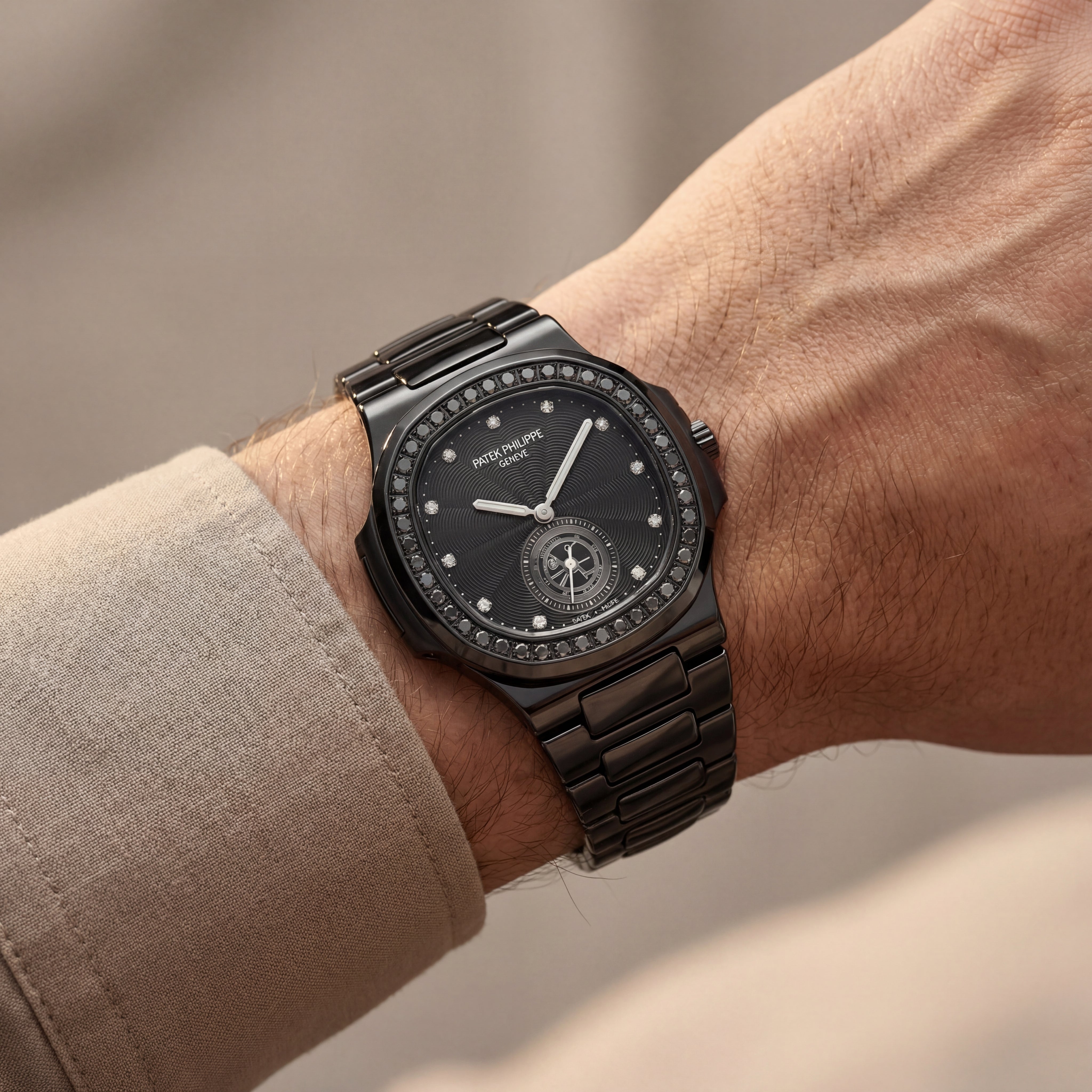 Midnight Black Diamond-Style Minimalist Men’s Watch