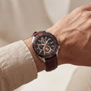 Luxury Brown Leather Chronograph Watch for Men