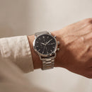 Classic Black Dial Stainless Steel Chronograph Watch