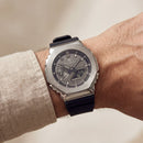 Silver Analog-Digital Sports Watch with Black Strap