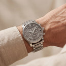 Premium Silver Skeleton Chronograph Watch for Men