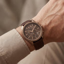Centrix Mocha Brown Rose-Gold Chronograph Leather Watch