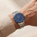 Silver Blue Dial Minimalist Men’s Watch