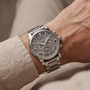 Silver Skeleton Chronograph Stainless Steel Watch