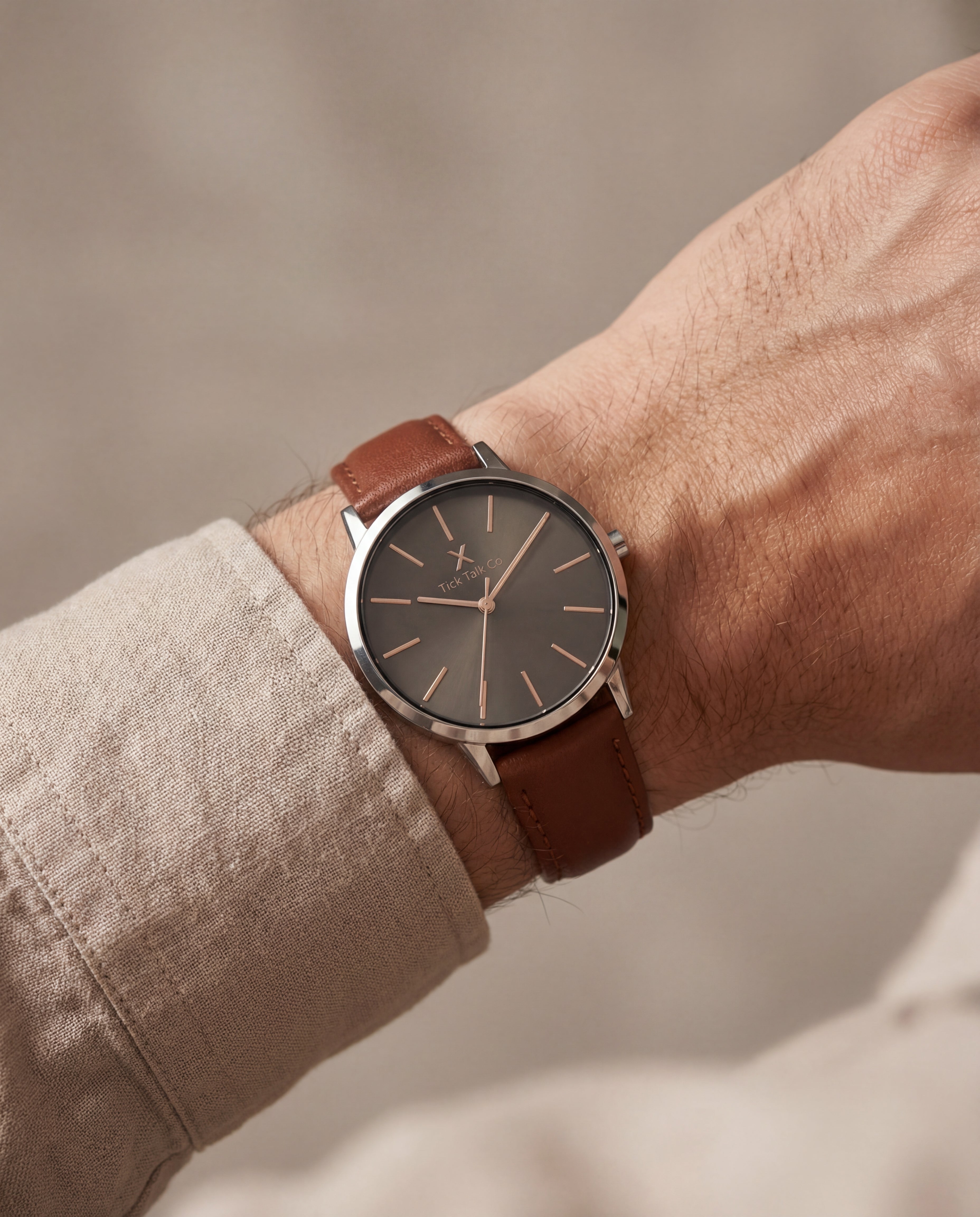 Centrix Charcoal Rose Silver Classic Watch