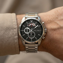 Olympus Black Carbon Dial Silver Chronograph