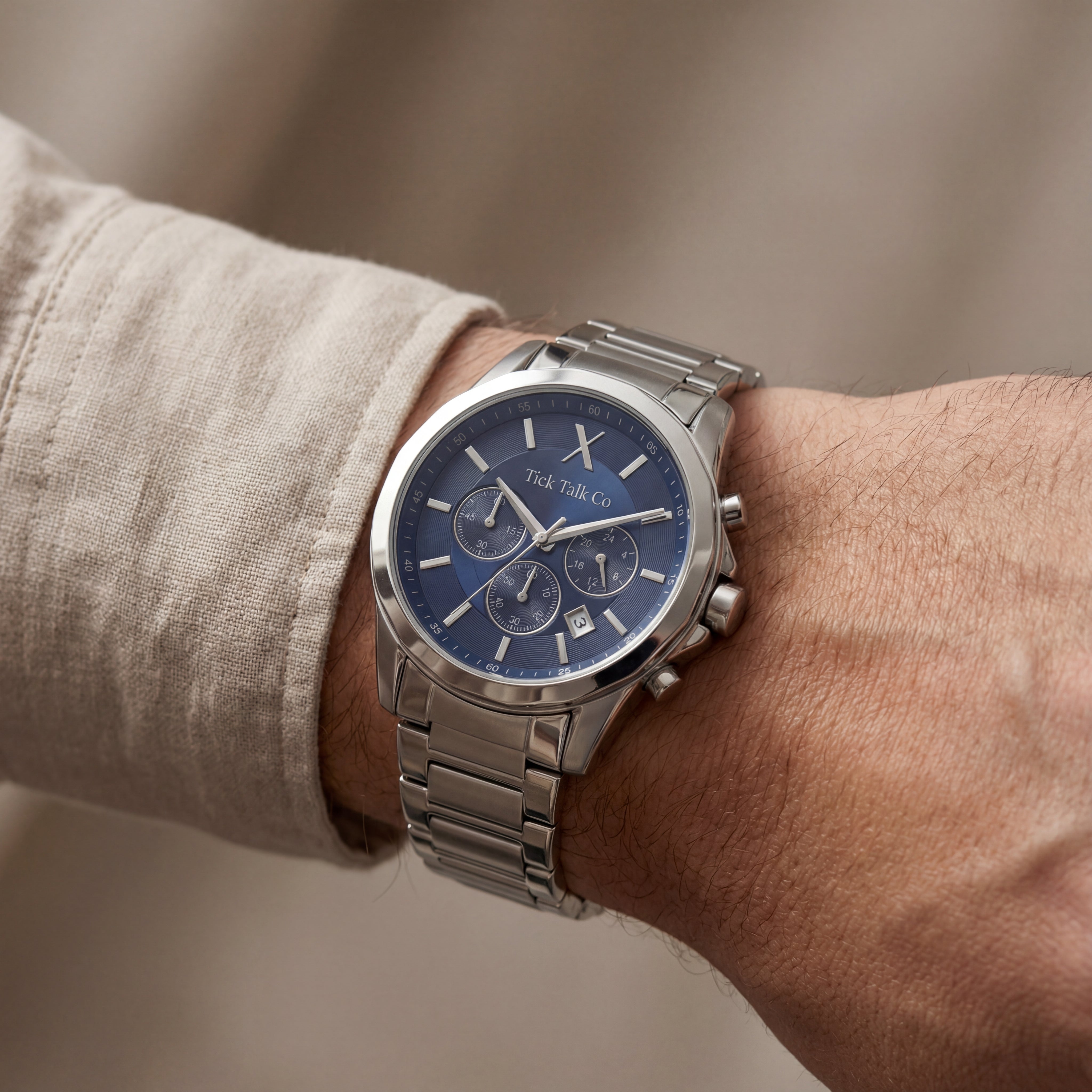 Centrix Navy Blue Chronograph Stainless Steel Edition