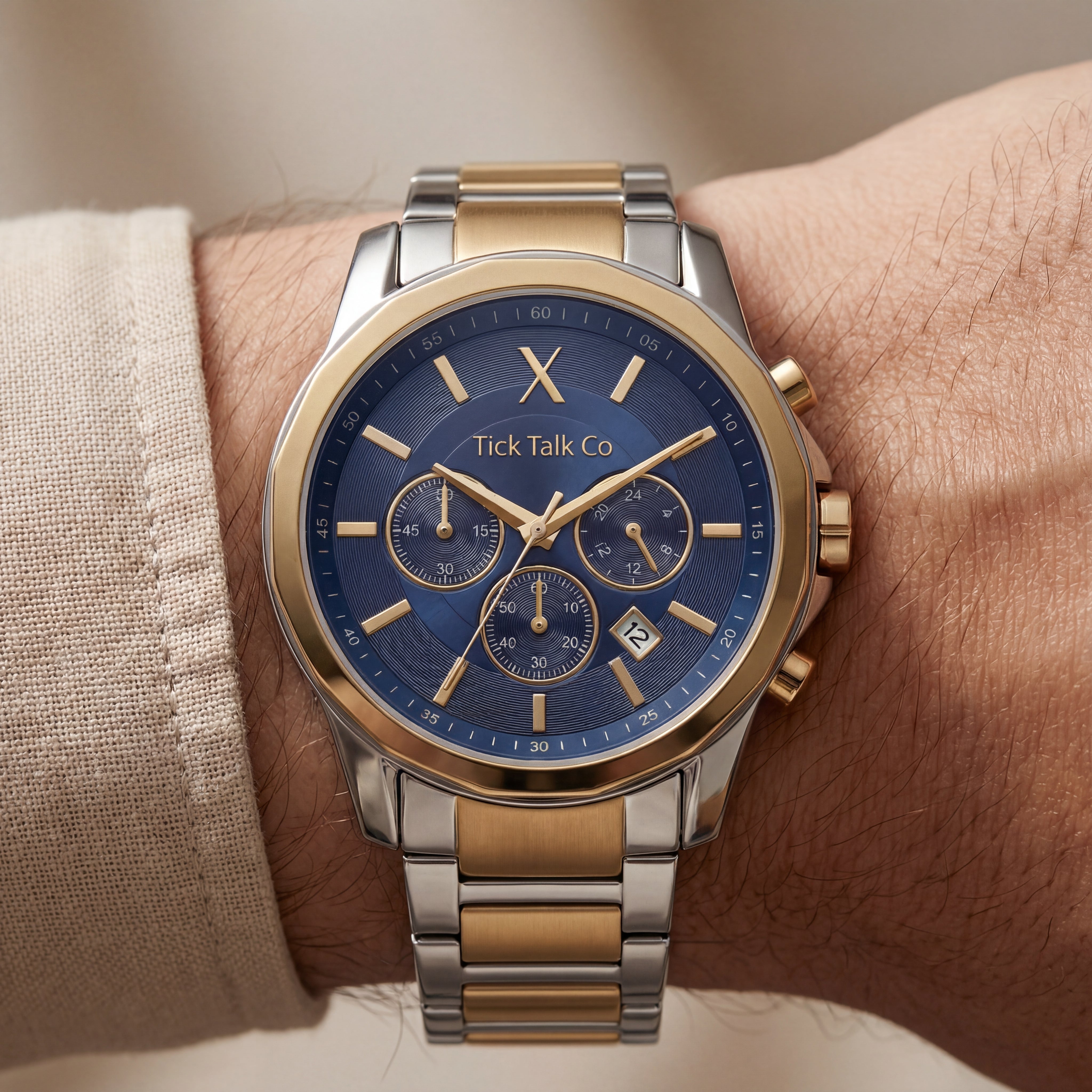 Imperial Navy Gold Chronograph Two-Tone Stainless Steel Edition