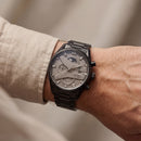 Matte Black Industrial Chronograph Men’s Watch with Grey Dial