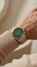 Centrix Emerald Green Chronograph Two-Tone Gold & Steel