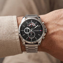 Centrix Carbon Black Silver Chronograph Watch
