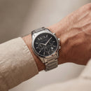 Centrix Midnight Black Silver Chronograph Watch