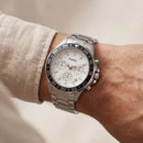 Silver Steel White Chronograph Dial Men’s Watch