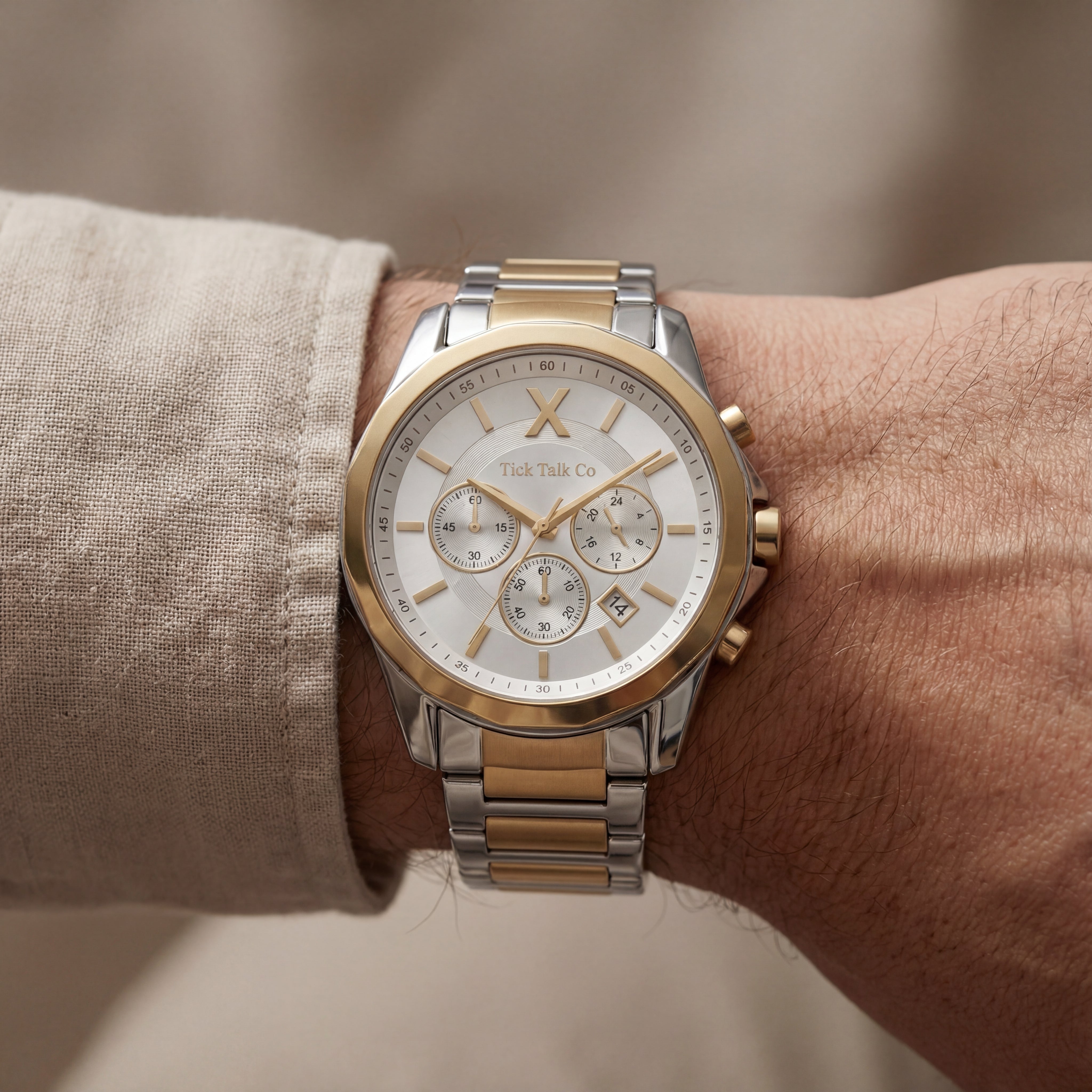 Centrix Ivory Gold Chronograph Two-Tone Stainless Steel Edition