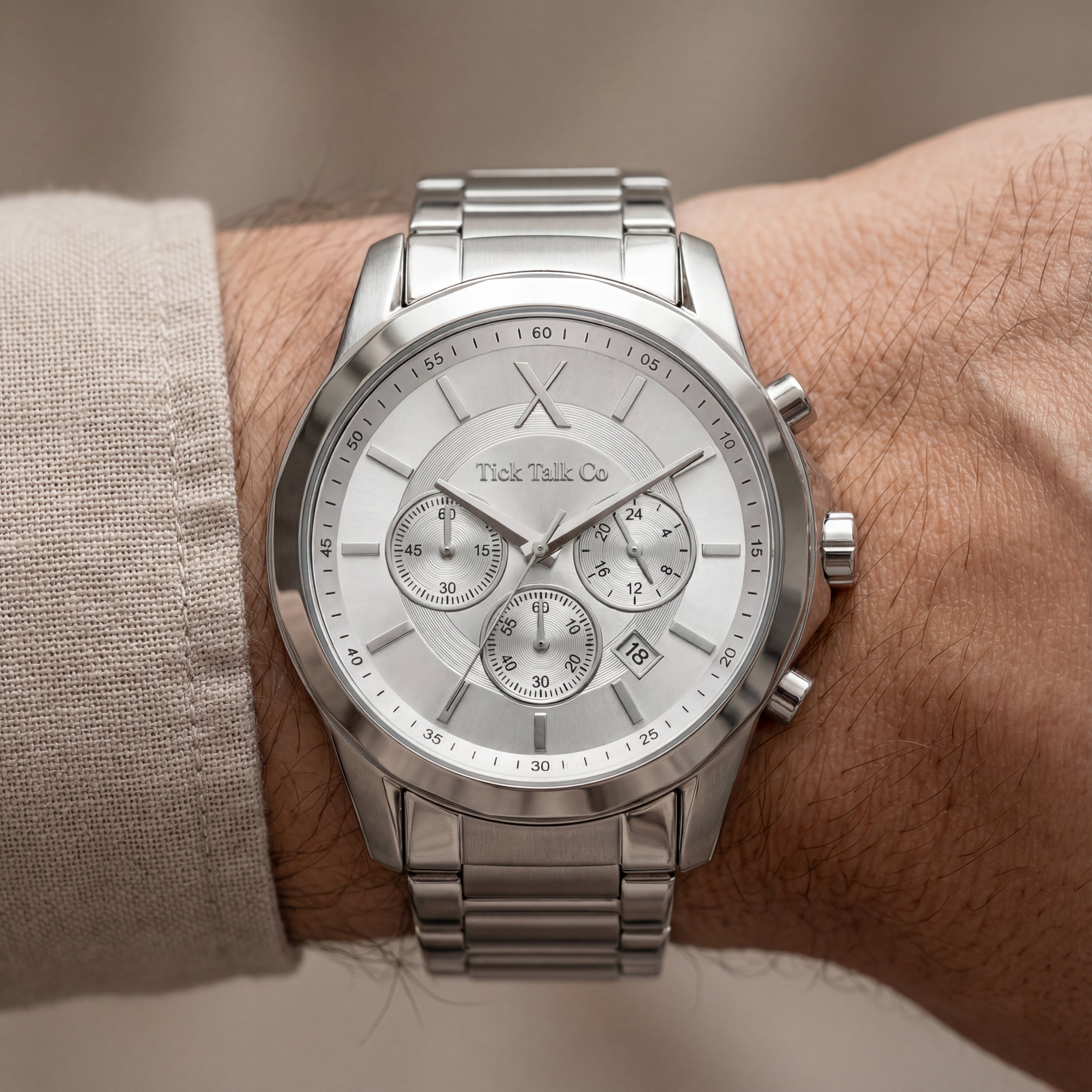 Centrix Silver Ice Chronograph Stainless Steel Edition