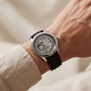 Silver Skeleton Automatic Dial Black Silicone Strap Men’s Watch