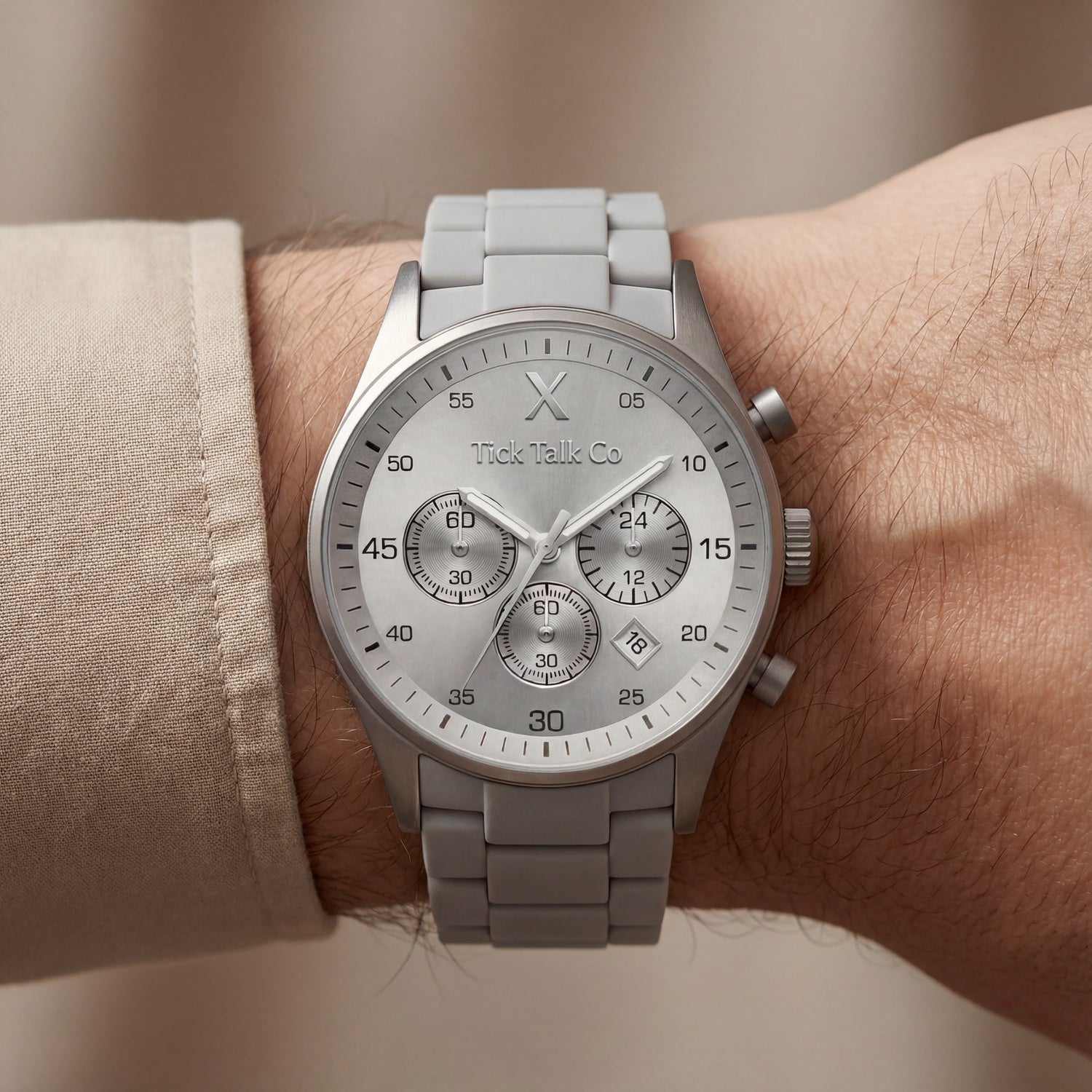 Silver Dial Chronograph Stainless Steel Men’s Watch