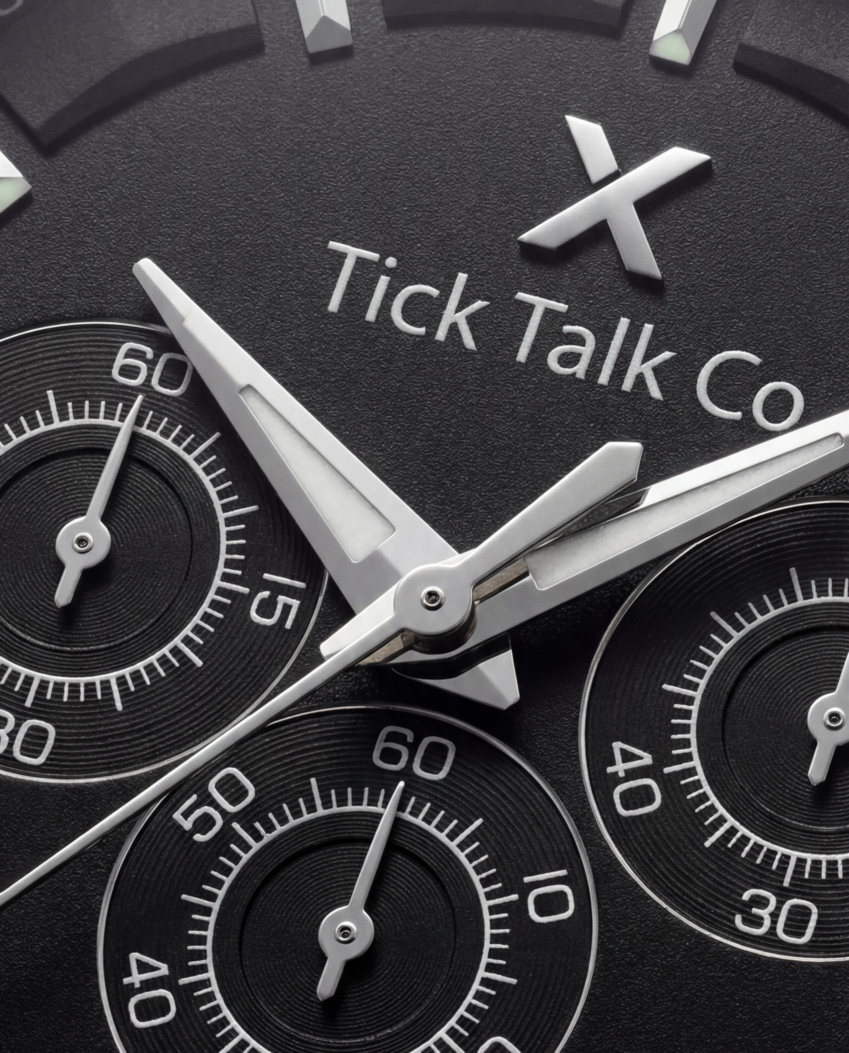 Silver Stainless Steel Chronograph with Black Dial