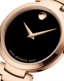 Rose Gold Minimalist Black Dial Luxury Bracelet Watch – Women