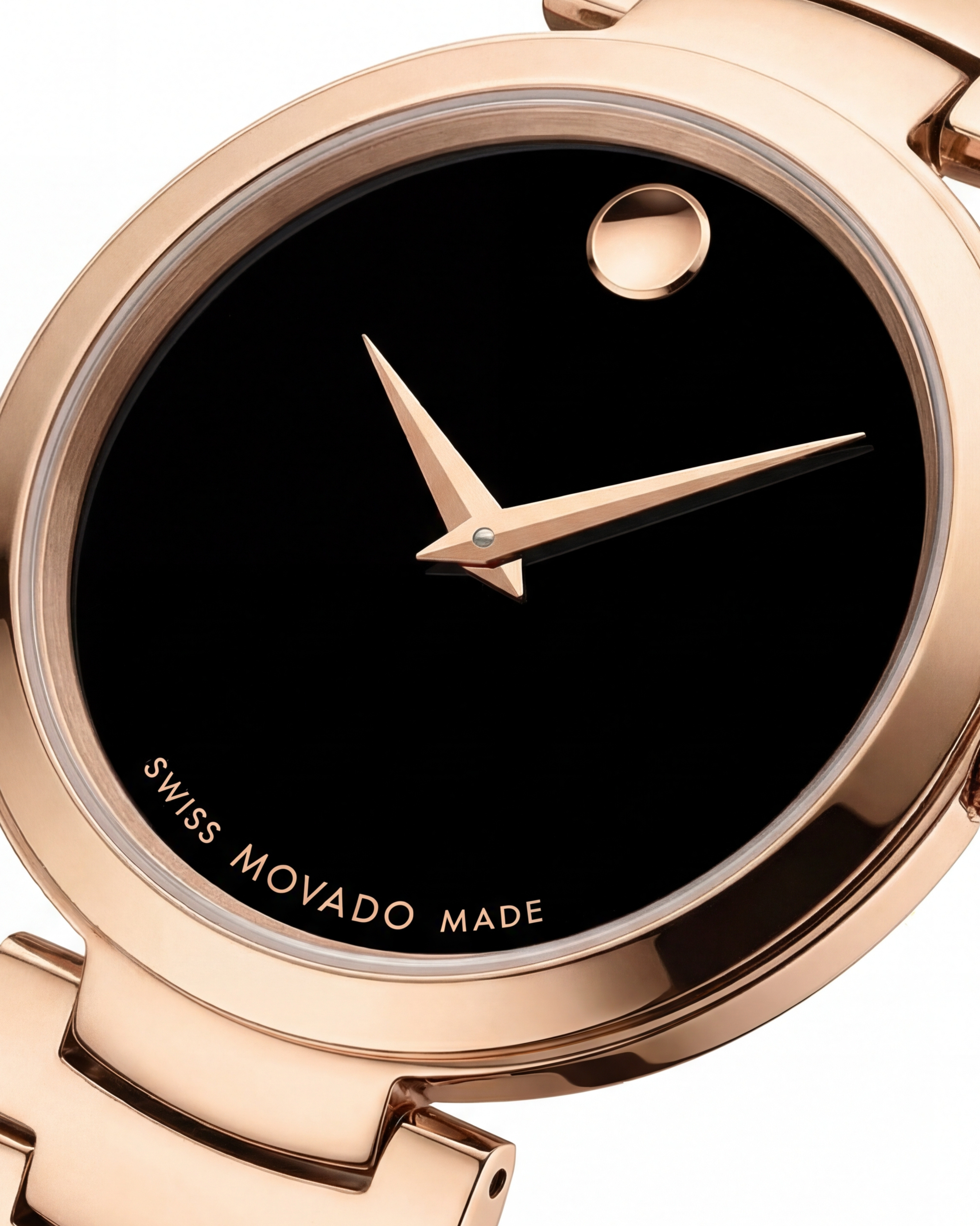 Rose Gold Minimalist Black Dial Luxury Bracelet Watch – Women