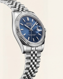 Luxury Stainless Steel Watch Fluted Bezel Blue Sunburst Dial Jubilee Bracelet Premium Date Watch – Men