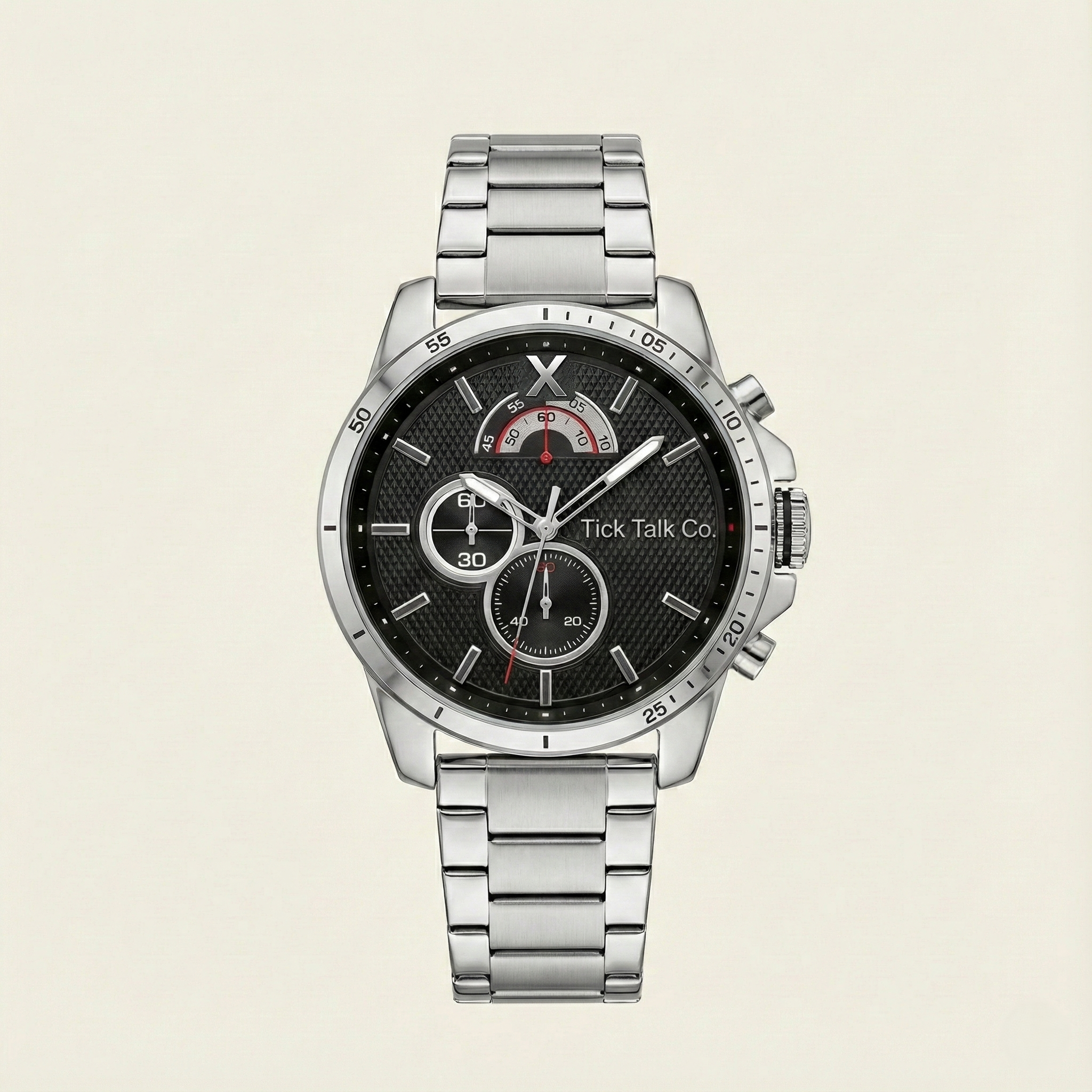 Olympus Black Carbon Dial Silver Chronograph