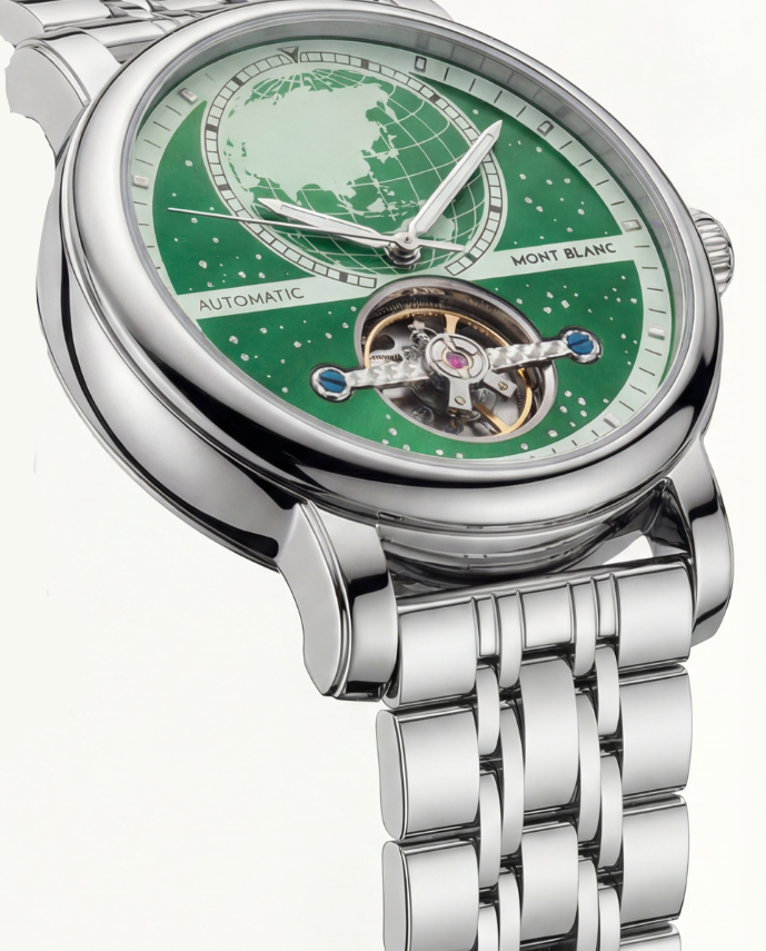 Emerald Green World Dial Open-Heart Automatic Men’s Watch