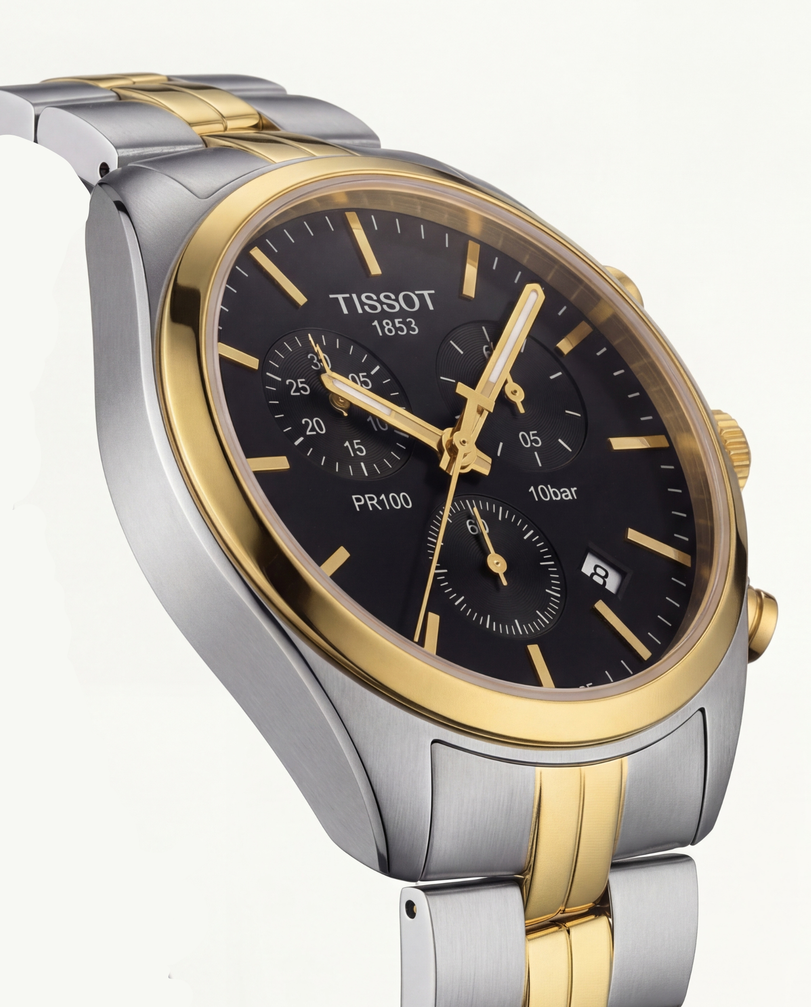 Dual-Tone Black Dial Chronograph Men’s Watch