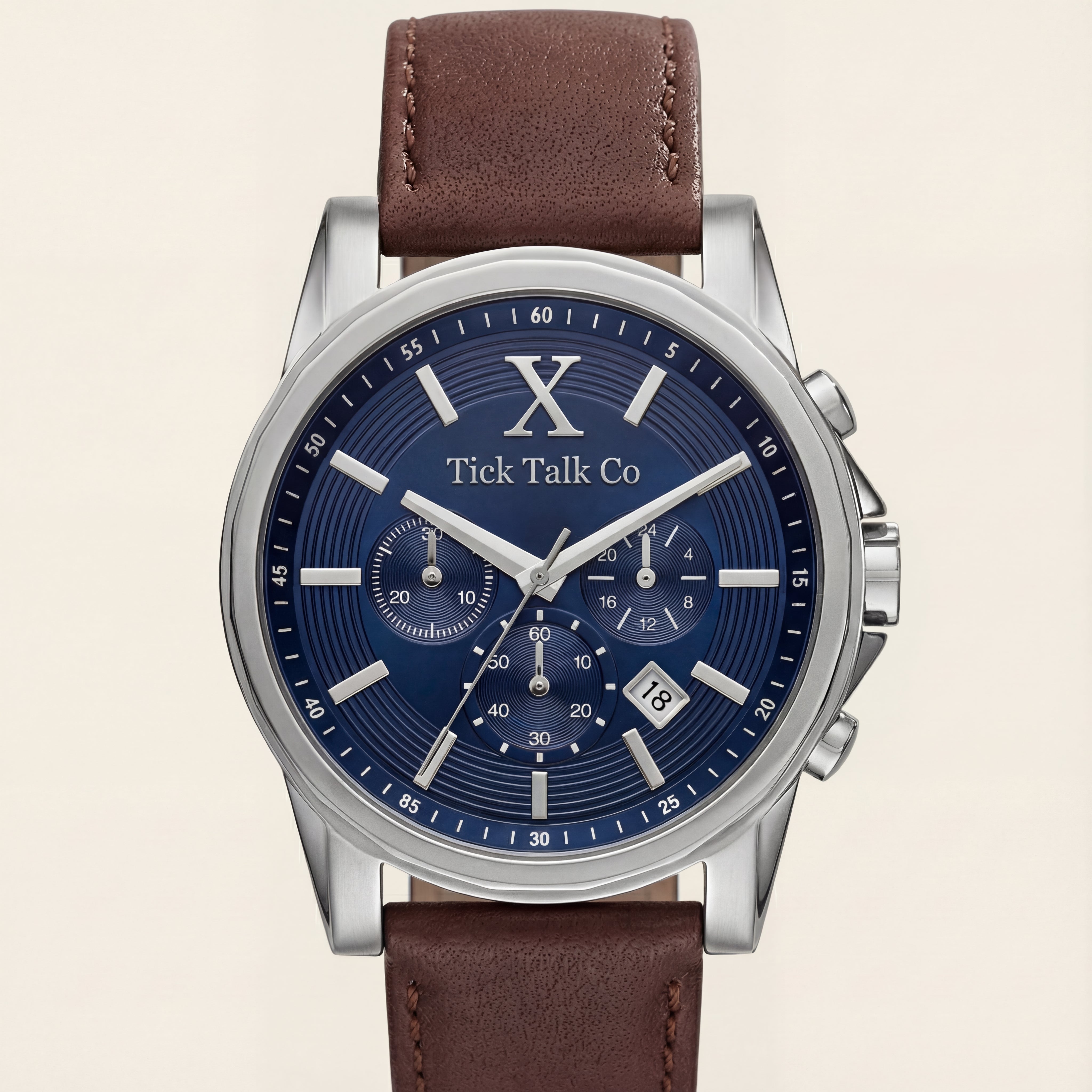 Centrix Navy Blue Chronograph Leather