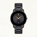Black Dial Black Stainless Steel Watch