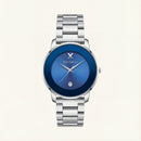 Blue Dial Silver Stainless Steel Watch