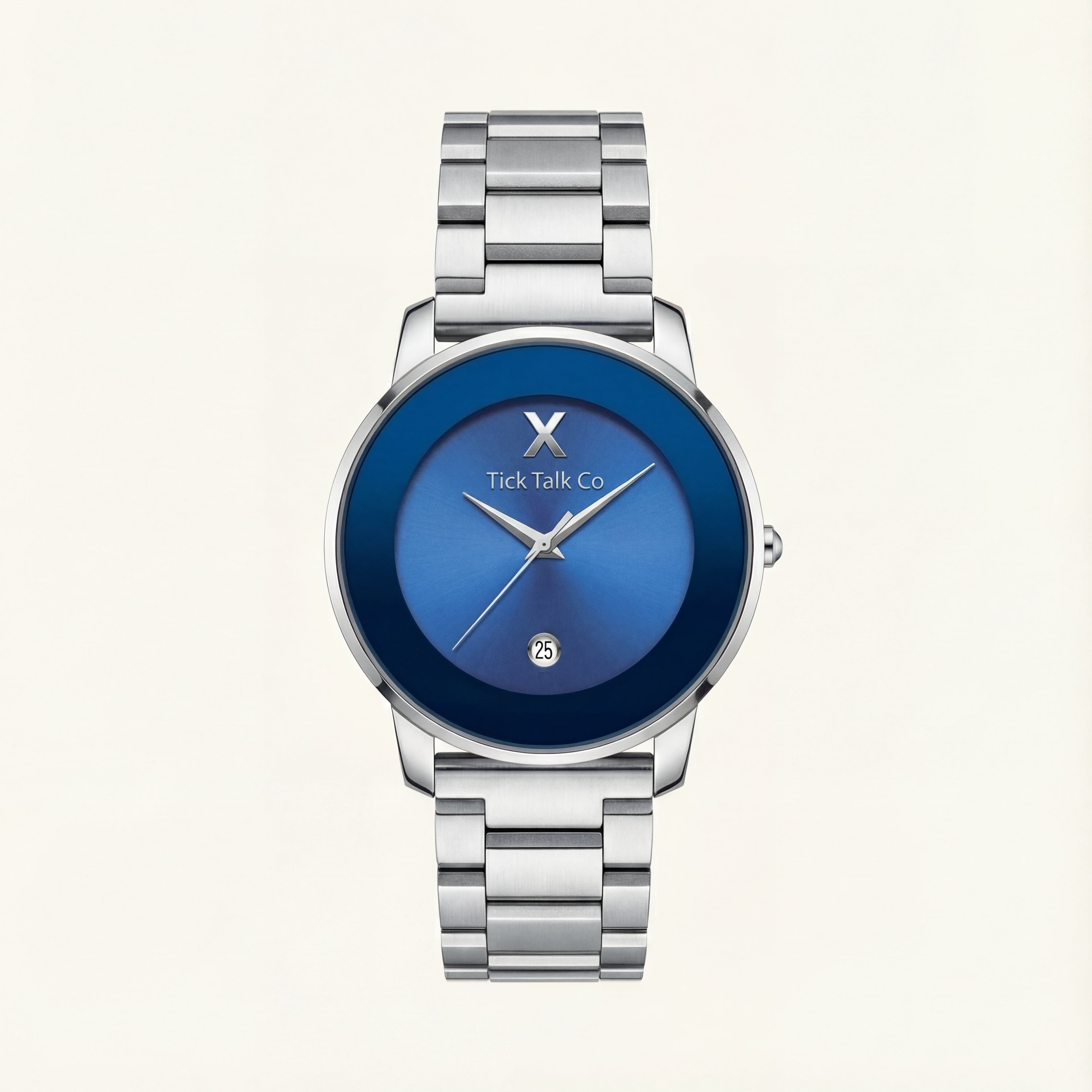 Blue Dial Silver Stainless Steel Watch