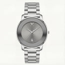 Silver Stainless Steel Grey Date Dial Men’s Watch