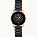 Black Stainless Steel Rose Gold Case Black Date Dial Men’s Watch