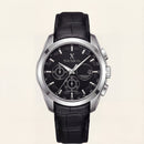 Black Dial Automatic Chronograph Leather Strap Men’s Watch