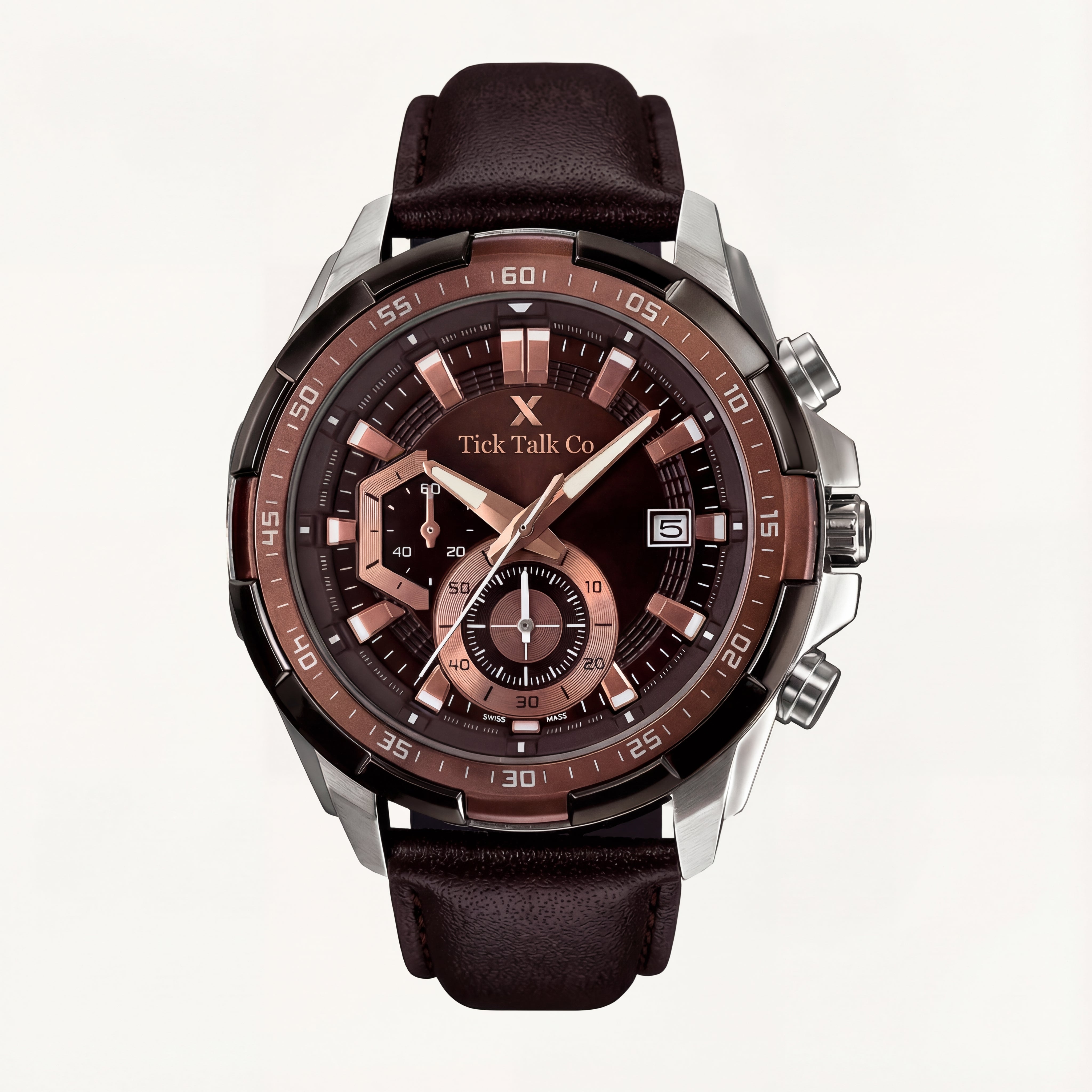 Centrix Brown Rose Gold Chronograph