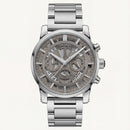 Premium Silver Skeleton Chronograph Watch for Men