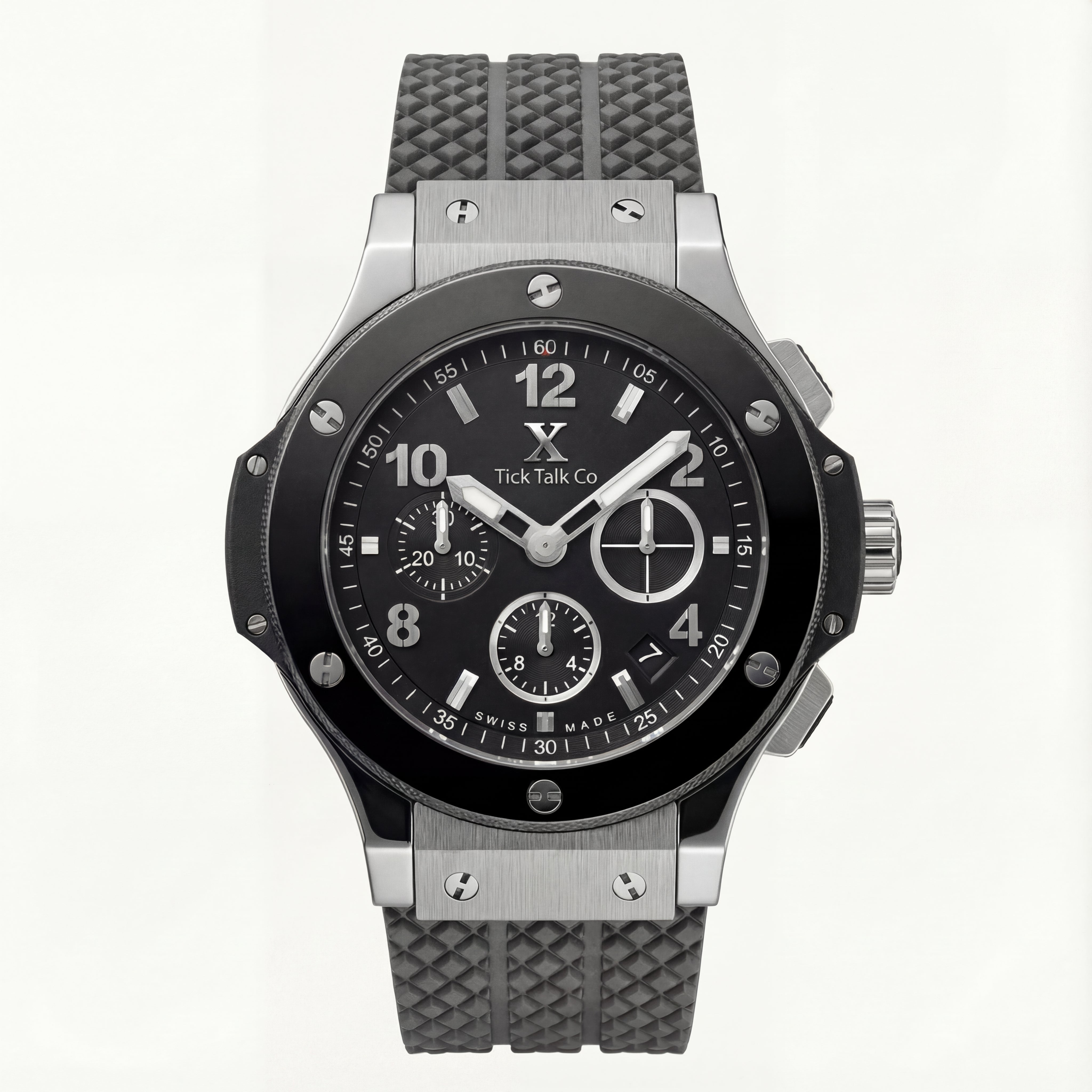 Black Dial Chronograph with Grey Rubber Strap