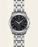 Silver Stainless Steel Chronograph with Black Dial