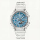 Ice Blue Transparent Analog-Digital Sports Watch