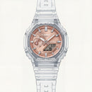 Clear Strap Rose Gold Digital-Analog Men’s Watch