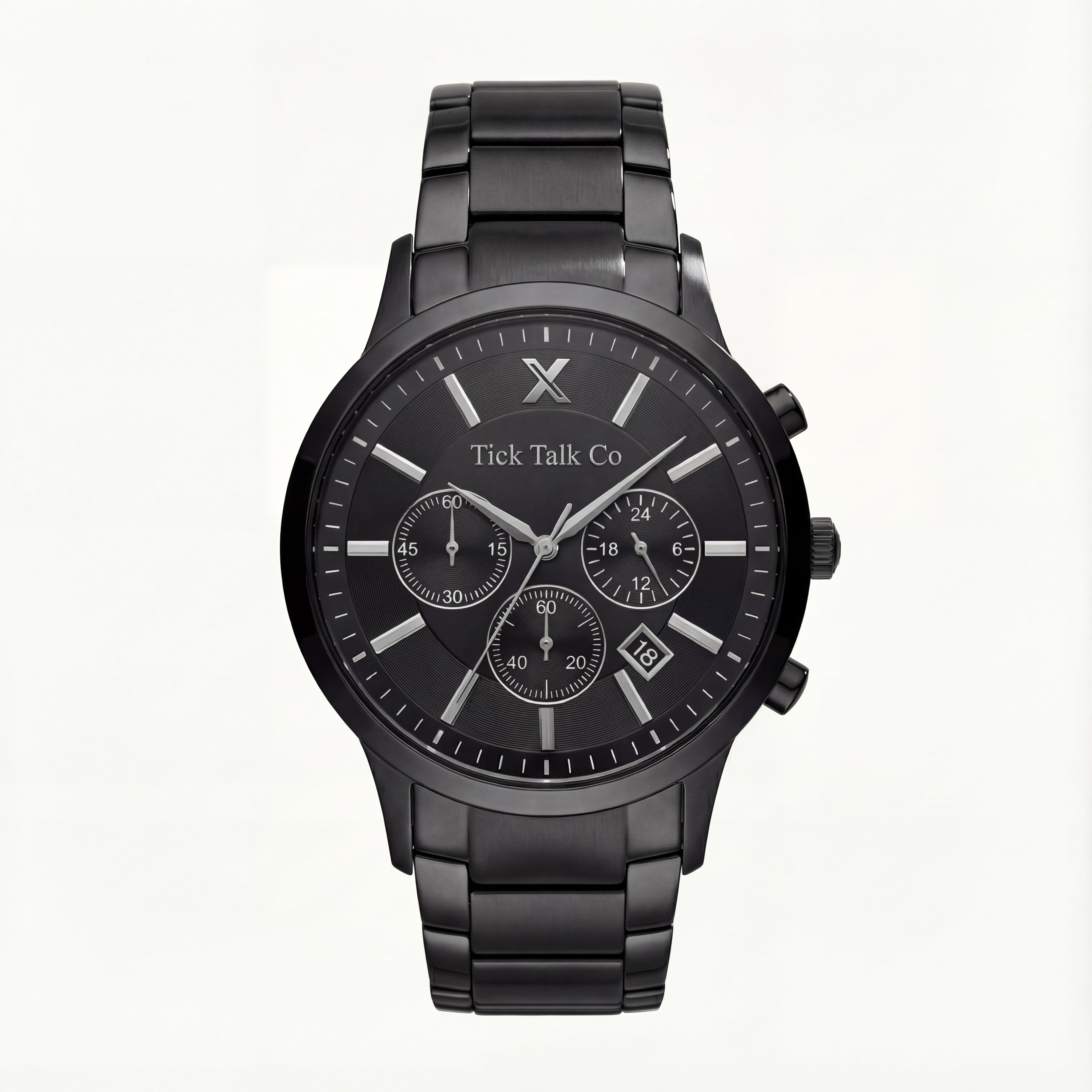 All-Black Chronograph Stainless Steel Men’s Watch