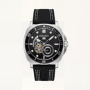Premium Automatic Men’s Watch with Open Heart Dial & Black Strap