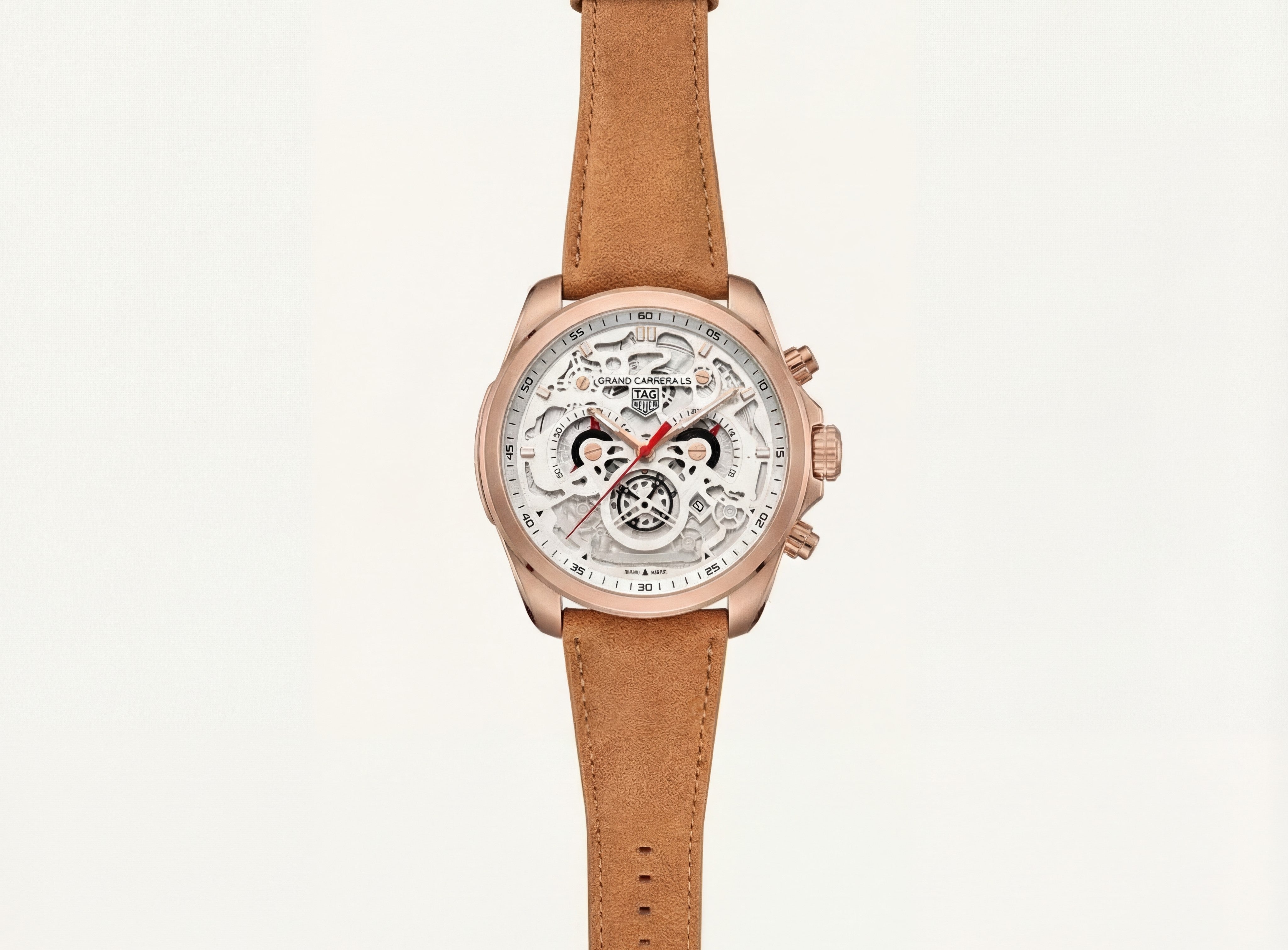 Skeleton Chronograph Men’s Watch with Rose Gold Case