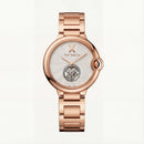 Rose Gold Guilloché Dial Open-Heart Automatic Watch